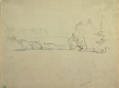 Tegning, Upper Togue Lake, ca. 1885 af Frederic Edwin Church