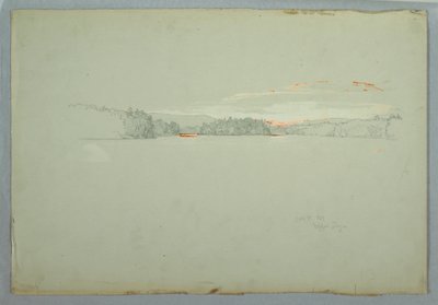 Tegning, Upper Tongue Lake, 1. oktober 1879 af Frederic Edwin Church