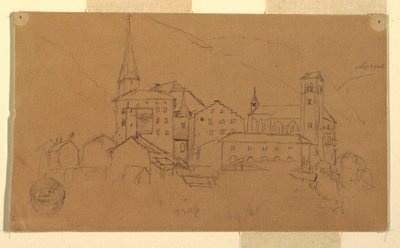 Tegning, Valais, Schweiz, august 1868 af Frederic Edwin Church