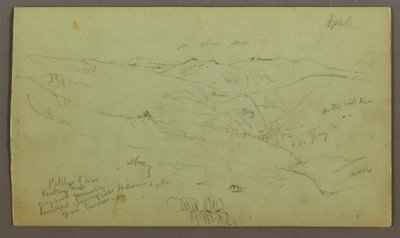 Tegning, Valley, april, muligvis 1868 af Frederic Edwin Church