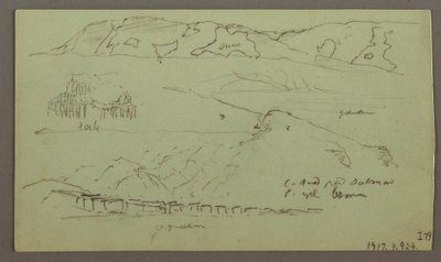 Tegning, Valley, april, muligvis 1868 af Frederic Edwin Church