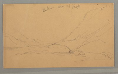 Tegning, Dalen fra Vallais, muligvis 1868 af Frederic Edwin Church