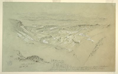 Tegning, El Arabah-dalen, 21. februar 1868 af Frederic Edwin Church