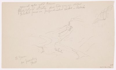 Tegning, El Yemen-dalen, 20. februar 1868 af Frederic Edwin Church