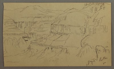 Tegning, El Yemen-dalen, 20. februar 1868 af Frederic Edwin Church