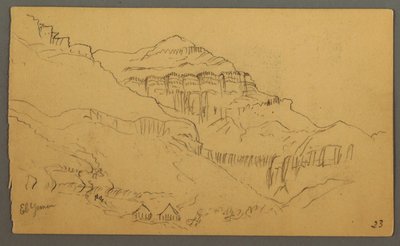 Tegning, Valleyside, februar 1869  af Frederic Edwin Church