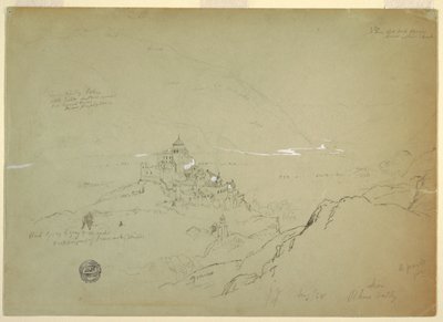Tegning, Udsigt over Sien i Rhônedalen, august 1868 af Frederic Edwin Church