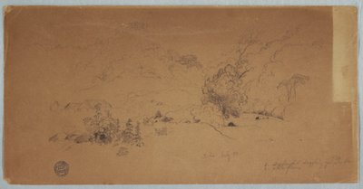 Tegning, udsigt over Toche, Colombia, juli 1853 af Frederic Edwin Church