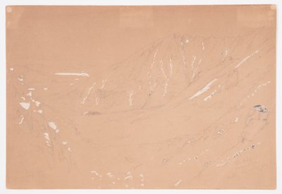 Tegning, Udsigt mod Great Basin, Mount Katahdin, september 1877 af Frederic Edwin Church