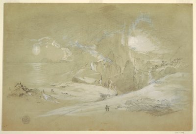 Tegning, Korsets vision, landskab med et fænomen, september 1868 af Frederic Edwin Church