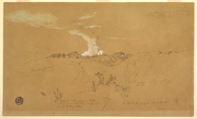 Tegning, vulkan, Sangay, 11. juli 1857 af Frederic Edwin Church