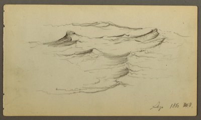 Tegning, Bølger, 1860 af Frederic Edwin Church