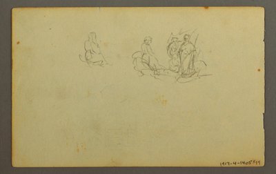 Tegning, Skovlandskab, muligvis 1845 af Frederic Edwin Church