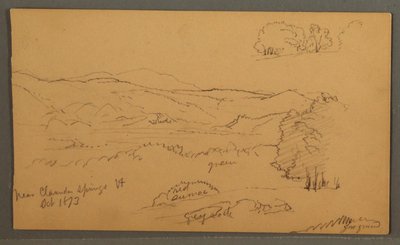 Tegning, Skovklædt dal, oktober 1873 af Frederic Edwin Church