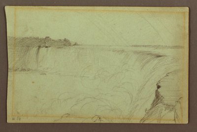 Horseshoe Falls med en dobbelt regnbue, Niagara-floden, Canada af Frederic Edwin Church