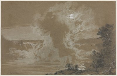 Niagara Falls i måneskin af Frederic Edwin Church
