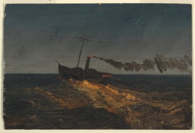 Hjuldamper i skumringen af Frederic Edwin Church