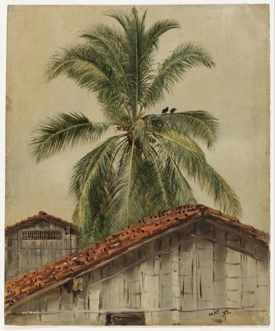 Palmer og hustage, Ecuador af Frederic Edwin Church