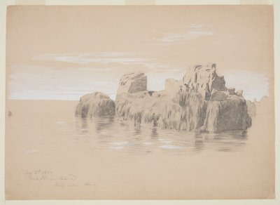 Klipper ved kysten, Grand Manan Island, Canada af Frederic Edwin Church