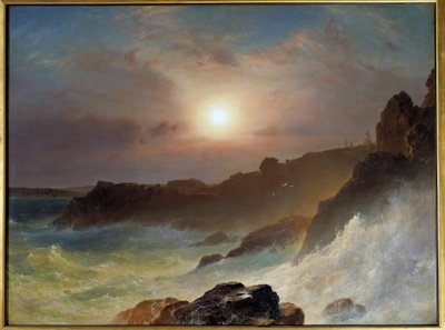 Solopgang på Maine-kysten i USA i 1863. Maleri af Frederic Church (1826-1900) Ec. Bitter. af Frederic Edwin Church
