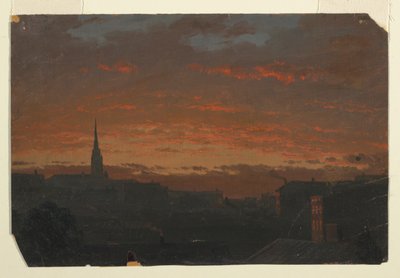Solnedgang ved Hudson, New York af Frederic Edwin Church