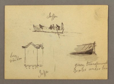 Tolv figurskitser, Joffa, Palæstina af Frederic Edwin Church