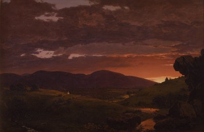 Twilight, "Den korte dommer mellem dag og nat" (solnedgang) af Frederic Edwin Church