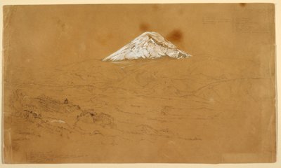 Udsigt over det snedækkede bjerg Chimborazo nær Guanojo og Guaranda, Ecuador af Frederic Edwin Church