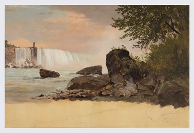 Udsigt over Canadian Falls og Goat Island af Frederic Edwin Church