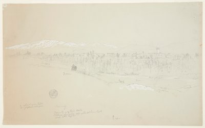 Landsbyen Kuseiyeh, Libanonbjerget i det fjerne af Frederic Edwin Church
