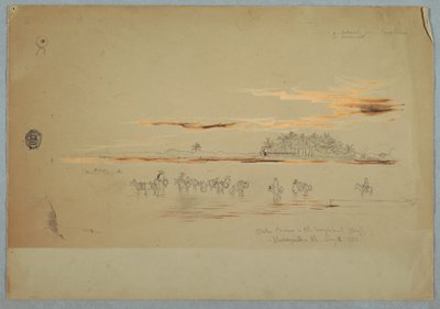 Vandbærere på Magdalena (bugten), Barranquilla, Republikken Nueva Grenada, nu Colombia af Frederic Edwin Church