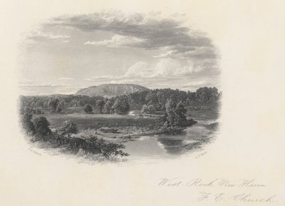 West Rock, New Haven af Frederic Edwin Church
