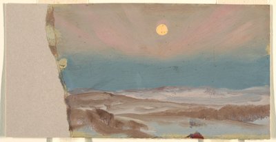 Vinterlandskab med fuldmåne af Frederic Edwin Church