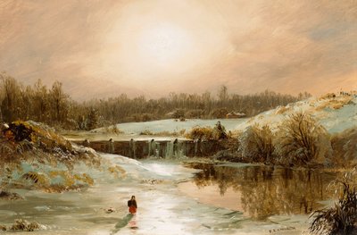 Winter Scene in Hartford, ca. 1846-1847 (olie på lærred) af Frederic Edwin Church
