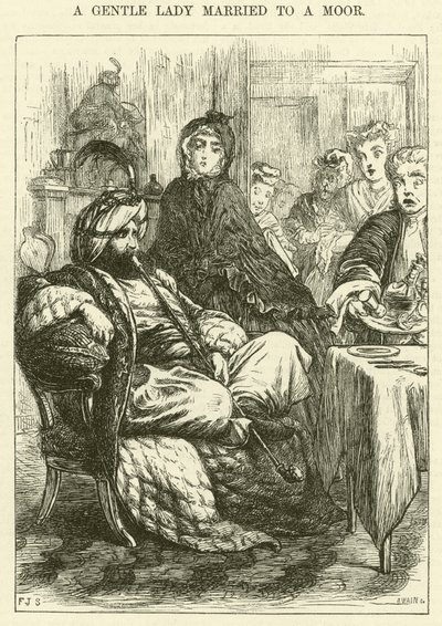 En blid dame gift med en maur (gravering) af Frederic James Shields