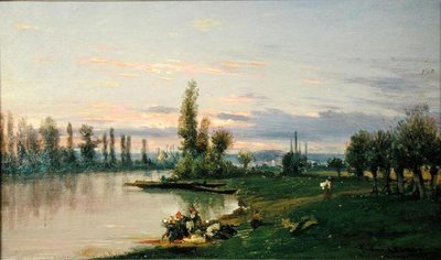 Seines bred (olie på lærred) af Frederic Legrip