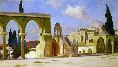 El Haram, Jerusalem (olie på panel) af Frederic Leighton