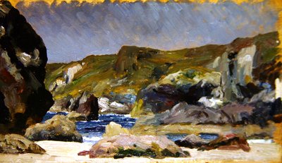 Kynance Cove (olie på panel) af Frederic Leighton
