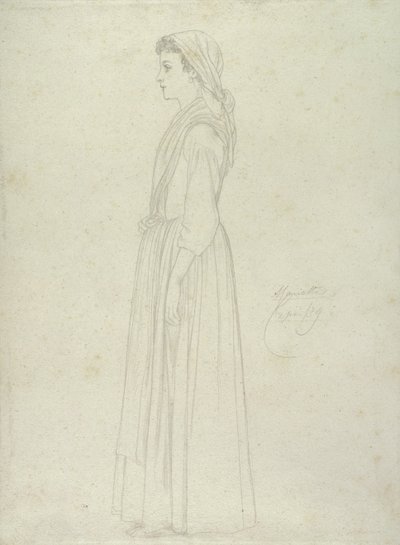 Marietta, Capri, 1859 (grafit på papir) af Frederic Leighton