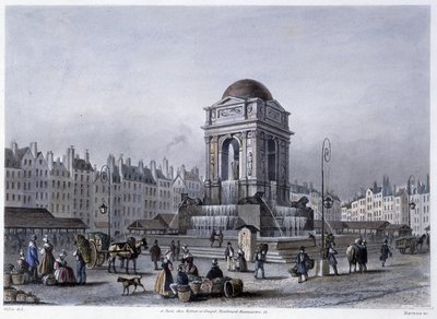 Fontaine des Innocents - i "" Paris en 1832" af Martens af Frederic Martens