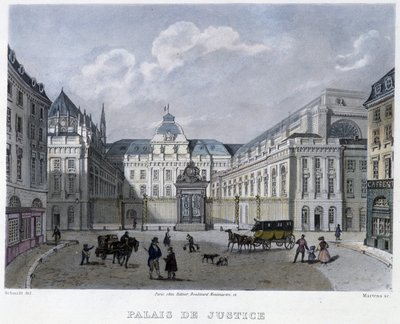 Palais de Justice - i "" Paris en 1832" af Martens af Frederic Martens