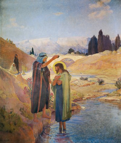 Johannes Døberen døbte Jesus Kristus af Frederic Montenard