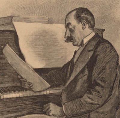 Portræt af pianist og komponist André Messager 1853-1929, 1891. af Frederic Regamey
