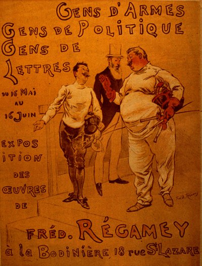 Plakat, der reklamerer for en udstilling af Frederic Regamey