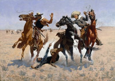 Aiding a Comrade, ca. 1890 (olie på lærred) af Frederic Remington