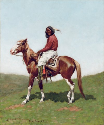 Comanche Brave, Fort Reno, Indian Territorydani af Frederic Remington