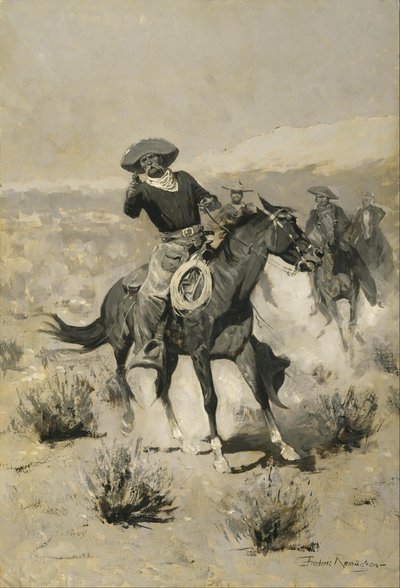 Days on the Range ("Hænderne op!") af Frederic Remington