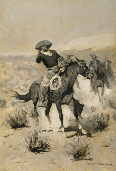 Days on the Range ("Hænderne op!") af Frederic Remington