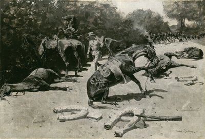 How the Horses Died for Their Country at Santiago, 1899dani af Frederic Remington