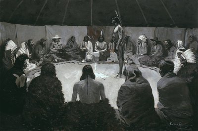 I Will Tell the White Man, ca. 1900 (olie på lærred) af Frederic Remington